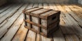 Wooden Crate Rests on Weathered Wooden Floor Royalty Free Stock Photo