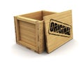 Wooden crate with stamp Original. Image with clipping path