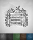 Wooden crate vegetables icon Royalty Free Stock Photo