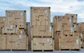 Wooden crates for Aramco company ready for transport.