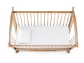 Wooden crib isolated on white background. 3d rendering Royalty Free Stock Photo