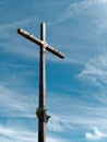 wooden cross against blue sky Royalty Free Stock Photo