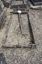 Wooden cross on an anonymous grave