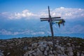 wooden cross on the top Royalty Free Stock Photo