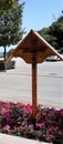 Wooden cross in Monserrat monastry yard, Catalonia