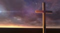 Wooden cross in night Royalty Free Stock Photo