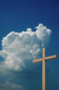 Wooden Cross and Sky Royalty Free Stock Photo