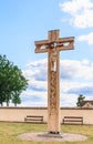 Wooden cross in the territory of the church of the Holy Trinity. Liskiava