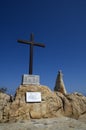 Wooden cross to victims of the Balkan torpedoed in 1918 off Calvi Corsica France Royalty Free Stock Photo