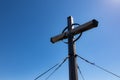 Wooden cross at Tocka veiwpoint, Orlove Glave, Slovenia Royalty Free Stock Photo