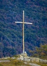 Wooden cross at top of hill, ushuaia, argentina002 Royalty Free Stock Photo