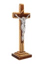 Wooden crucifix isolated Royalty Free Stock Photo
