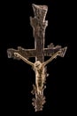 Wooden crucifix and magical light