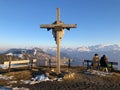 A wooden crucifix on the Rigi Mountain