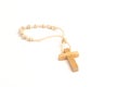 A wooden crucifix isolated on white Royalty Free Stock Photo