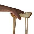 Wooden crutches. Medical assistance and rehabilitation. Isolated objects