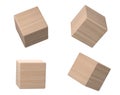 Wooden cube block for alphabet kids toy.