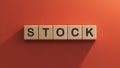 wooden cube block with STOCK business word.