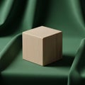 Wooden cube placed on a dark Royalty Free Stock Photo