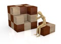 Wooden cube puzzle Royalty Free Stock Photo