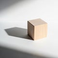 A wooden cube rests on a Royalty Free Stock Photo