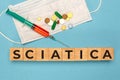 Wooden cube with text Sciatica Royalty Free Stock Photo