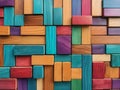 wooden cubes background, close up Royalty Free Stock Photo