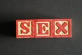 Wooden cubes creating the word Sex Royalty Free Stock Photo