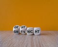 Wooden cubes form the German expression geht nicht, gibt es nicht (Won\'t work - doesn\'t exist).