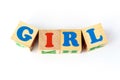 Wooden cubes with inscription Girl