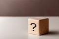 Wooden cubes with question mark, FAQ concept Royalty Free Stock Photo
