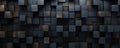 Wooden cubes stacked abstractly, showcasing a dark wood texture for a backdrop