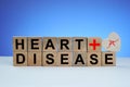 Wooden cubes with text Heart Disease and heart symbol