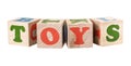 Wooden cubes. Toys word