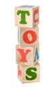 Wooden cubes. Toys word