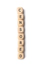 Wooden cubes with word Censored on white background, top view Royalty Free Stock Photo