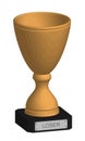 Wooden cup is prize for worst worker, loser athlete. Failures in work, black streak in life, life crisis. Vector