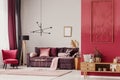 Red living room interior Royalty Free Stock Photo