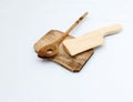 Wooden cutboard and kitchen tools Royalty Free Stock Photo