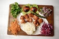 Abundant Wooden Cutting Board With Assorted Food Royalty Free Stock Photo