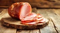 Wooden Cutting Board With Slices of Jamon Ham