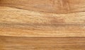 Wooden cutting board structure, closeup view from above
