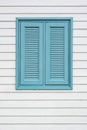 Wooden Cyans Window Royalty Free Stock Photo