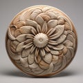 Daisy 3d Sculpted Carving In The Style Of Circular Abstraction