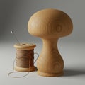 A wooden darning mushroom with a smooth, polished surface and distinct grain Royalty Free Stock Photo