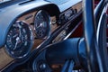 Wooden dashboard in old car Royalty Free Stock Photo