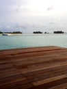 wooden deck construction along with the beauty of the gili lankanfushi maldives beach