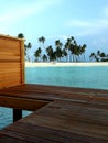 wooden deck construction along with the beauty of the gili lankanfushi maldives beach