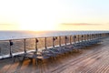 Wooden deck of a cruise ship