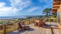 Wooden decks with ocean breeze views. Royalty Free Stock Photo